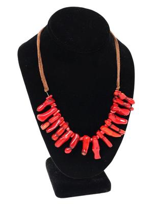 Lot 245 gorgeous heavy red coral necklace
