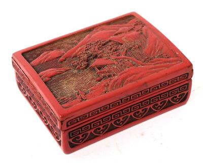 Lot 260 chinese imitation cinnabar jewelry box