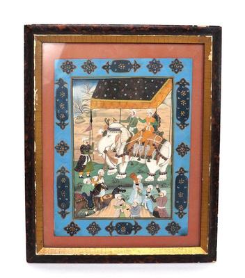 Lot 358 the forester the white elephant, mughal painting on paper
