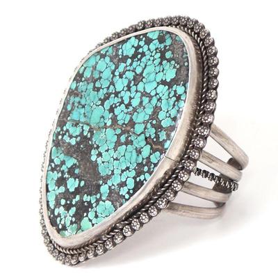 Lot 276 rare bisbee turquoise cuff bracelet signed