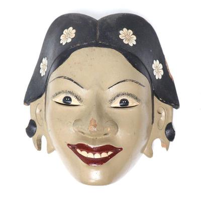 Lot 341 wood carved female court dancer bali