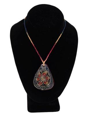 Lot 274 american indian carved polymer clay pendant
