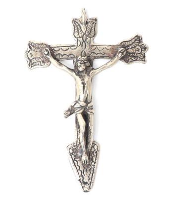 Sale Photo Thumbnail #220: Lot 232 large antique sterling silver crucifix 86g