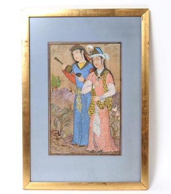Lot 362 fine persian painting on paper qajar period 19th c.