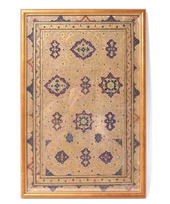 Lot 360 persian illuminated painting late qajar period