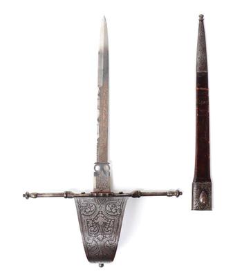 Lot 24 spanish etched main gauche dagger toledo late 1800s