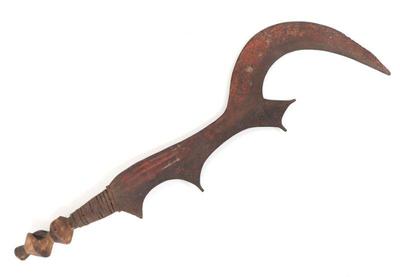 Lot 92 congo iron executioners sword w pigment