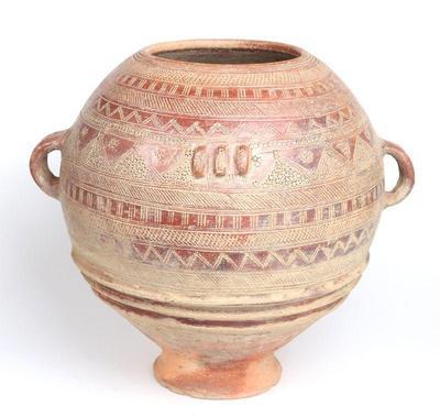 Lot 462 african decorated ceramic storage vessel
