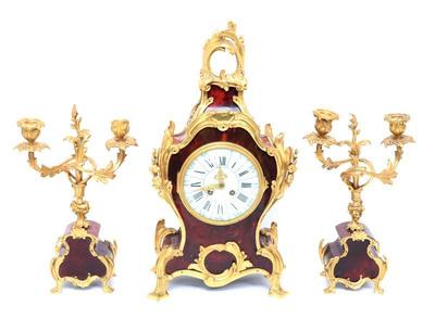 Lot 345 french rococo style clock candelabra set, 19th c.