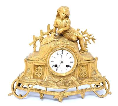 Lot 347 french gilt bronze mantle clock 19th c.