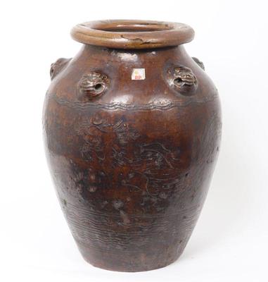 Lot 422 gorgeous song dynasty brown glazed martaban jar