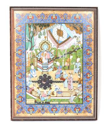 Lot 359 indo persian gouache poem painting