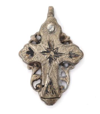 Lot 226 silver nielloed reliquary cross pendant 18th c.