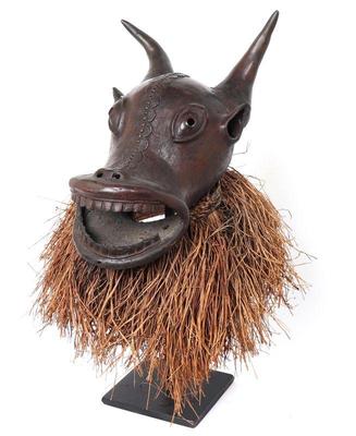 Lot 492 african bronze helmet mask ex the world museum