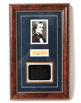 Lot 286 historical confederate signature of jefferson davis