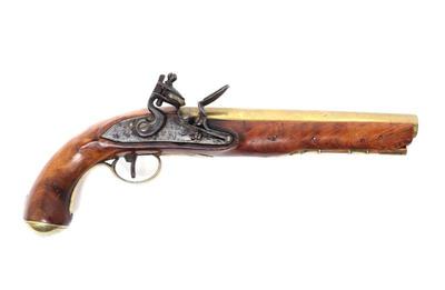 Lot 149 english brass barrel flintlock pistol t. ketland & co.