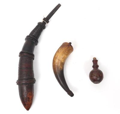 Lot 155 three antique powder horns