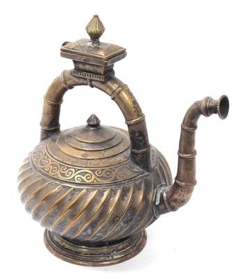 Lot 355 very heavy brass wine pouring vessel
