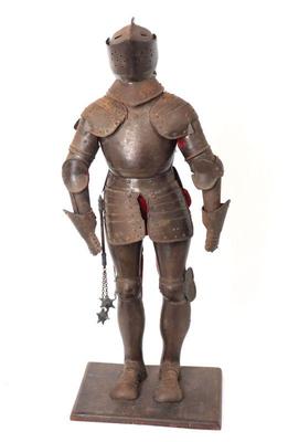 Lot 169 enlarged scale miniature model armour w double spike flail