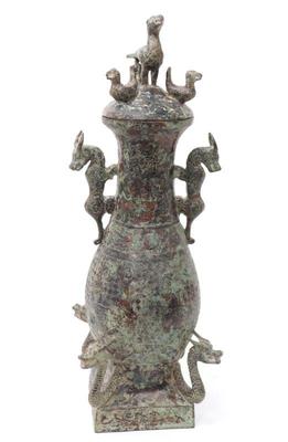 Lot 399 tall chinese archaistic style vessel