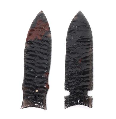 Lot 70 two fine large obsidian points
