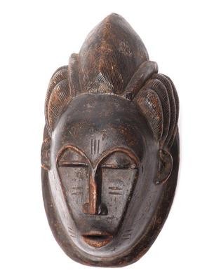 Lot 496 male baule portrait mask ivory coast