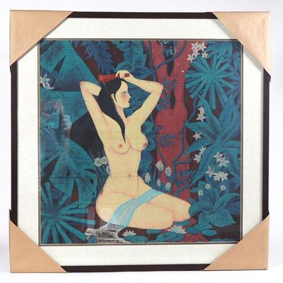 Lot 405 chinese woodblock print of a woman in the nude