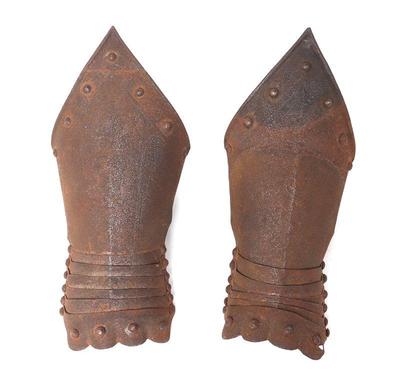 Lot 201 pair of etched european gauntlets