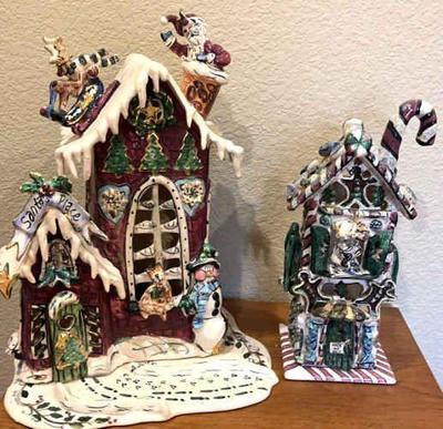 Blue sky clayworks christmas santa s cottage house heather goldminc