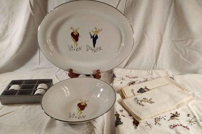 Pottery barn reindeer serving pieces more