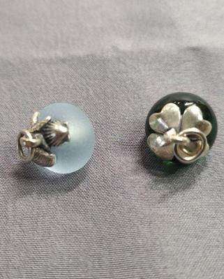 2 avery art glass charms