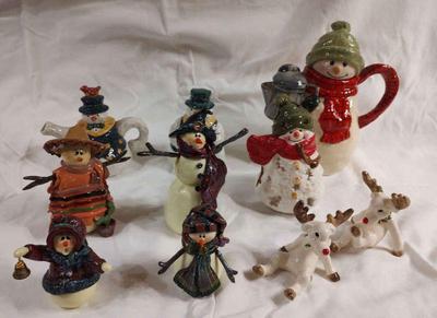 Reindeer playing wsnowmen