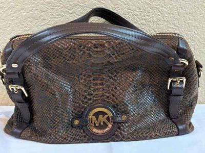 Authentic michael kors handbag and wallet with snake skin like leather