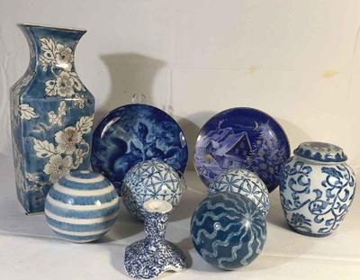 Blue white decor