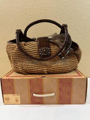 Brighton gabrielle wheatbrown straw raffia handbag