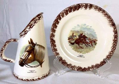 Crawford texas souvenir plate & pitcher
