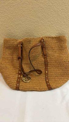 Authentic michael kors raffia tote