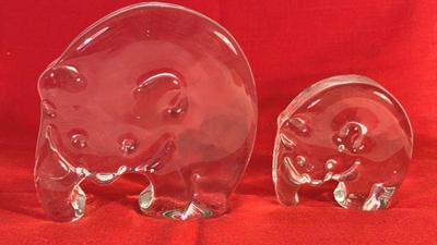 Clear glass bears