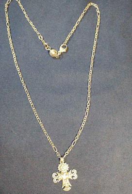 Avery la primaveria cross dove flower necklace sterling cross
