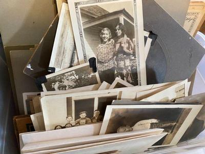 large collection of black and white antique phtographs