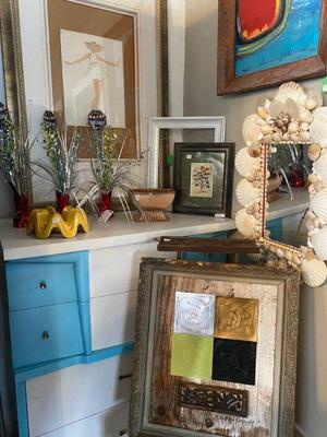vintage chest that matches the dresser painted aqua and white