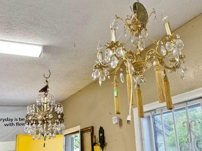 large collection of chandeliers