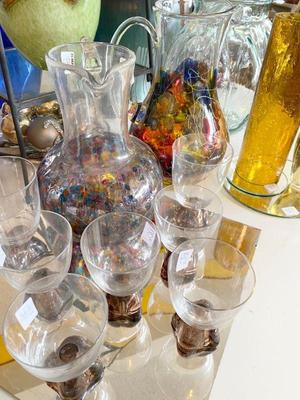 blown glass water pitchers