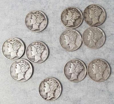 Mb061 mercury silver dollars lot 4