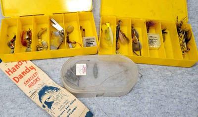 Mb115 vintage fishing lures sinkers, hooks