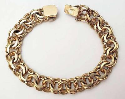 Mb075 14k gold 7inch link bracelet