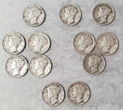 Mb060 mercury silver dimes lot 3