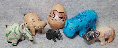 Mb093 hippos zebra, hog figurines