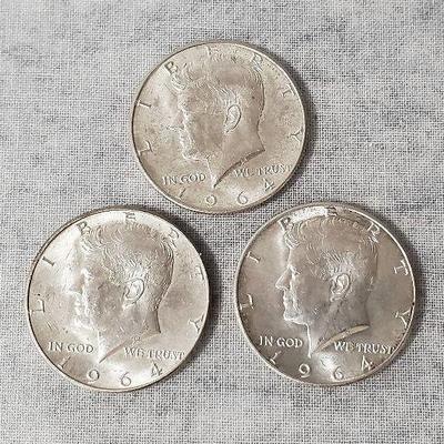 Mb068 1964 kennedy half dollar coins lot 2)