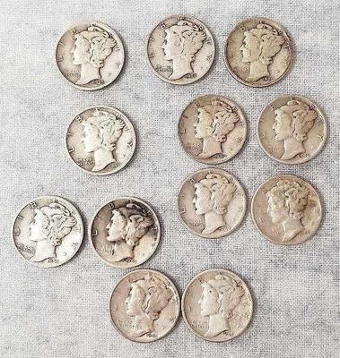 Mb058 mercury silver dimes lot 1
